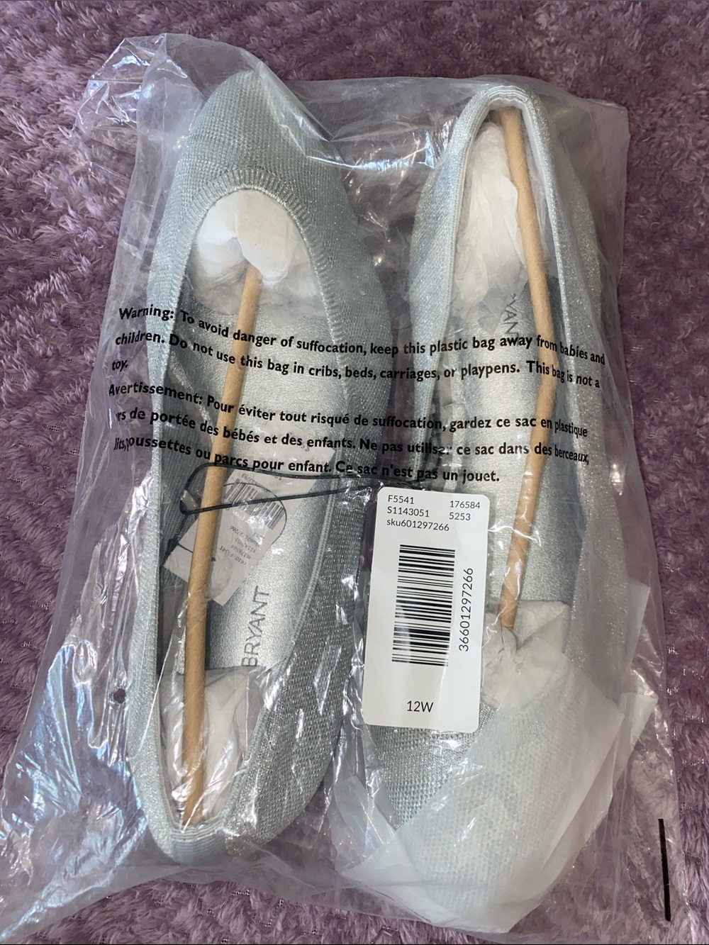 Lane Bryant Silver Sparkle Ballet Flats